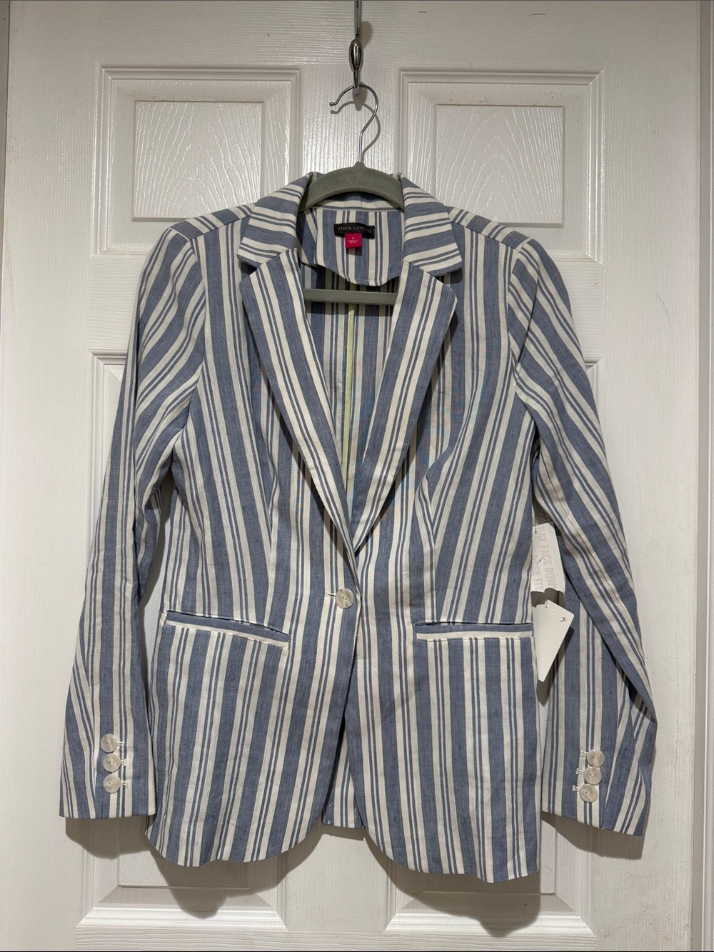 Vince Camuto Blue & White Striped Women's Blazer